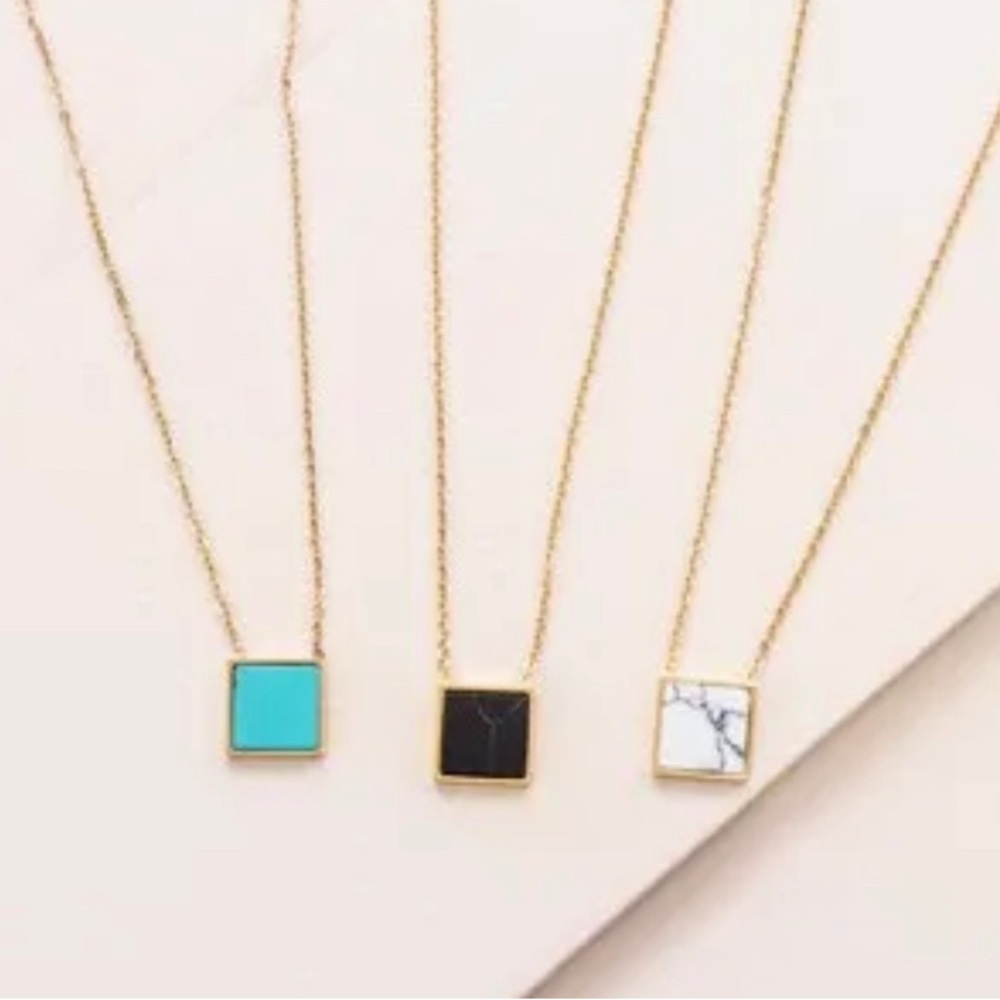 Lovoda Emmy Stone Necklace/Gold 14k White Gold Stainless